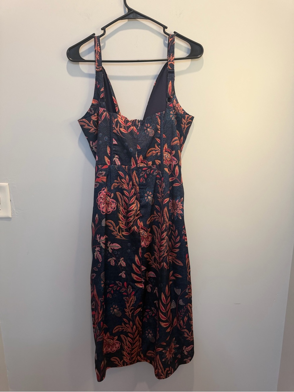 Averie Teal Floral Plunge Corseted Midi Dress NWT - Picture 9 of 11